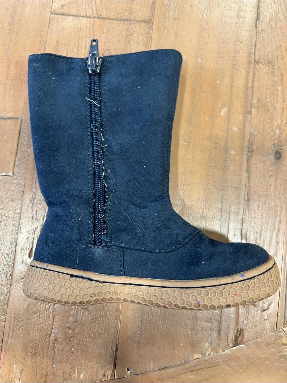 Livie & Luca Neve blue suede bow boots little girl 6 calf height